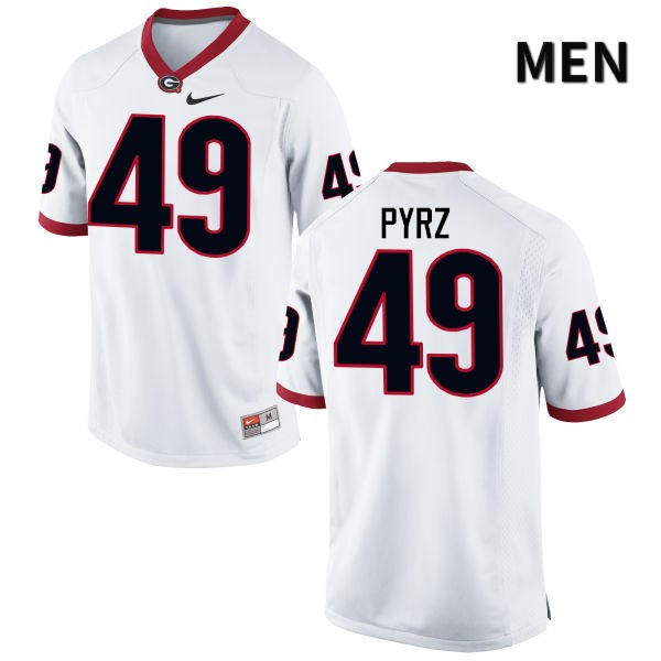 Georgia Bulldogs Men's Koby Pyrz #49 White Stitched College UGA Football Jersey 23EH017LS